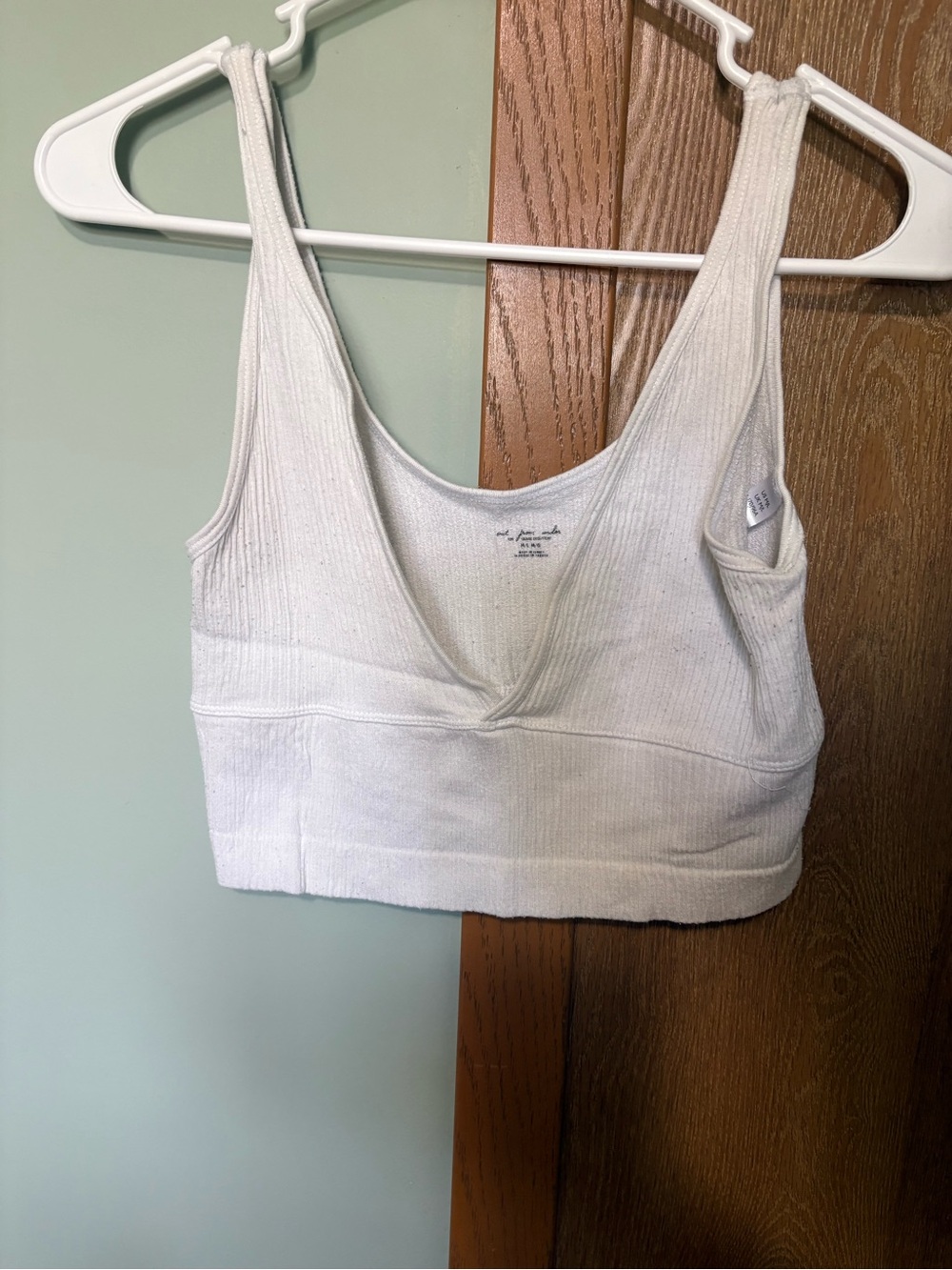 Urban Outfitters White Ribbed crop top
